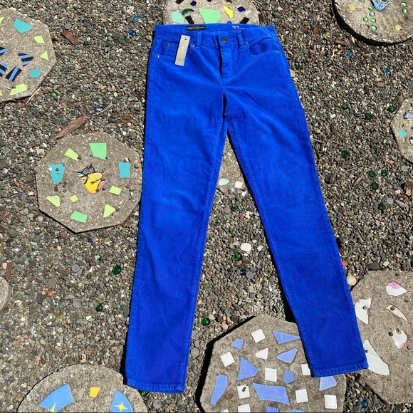 J Crew Midrise Toothpick Blue Corduroy Skinny 27 R - Picture 2 of 5
